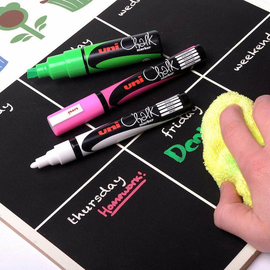 Uni-ball Chalkglass Pwe-8k Chisel Shaped Chalk Marker Uni-ball Flat Gold 8.0mm