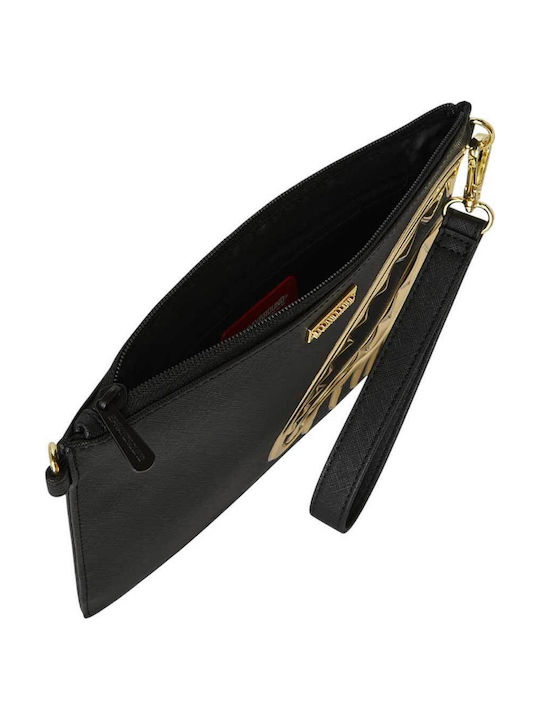 Shark Leder Damen Schultertasche Schwarz