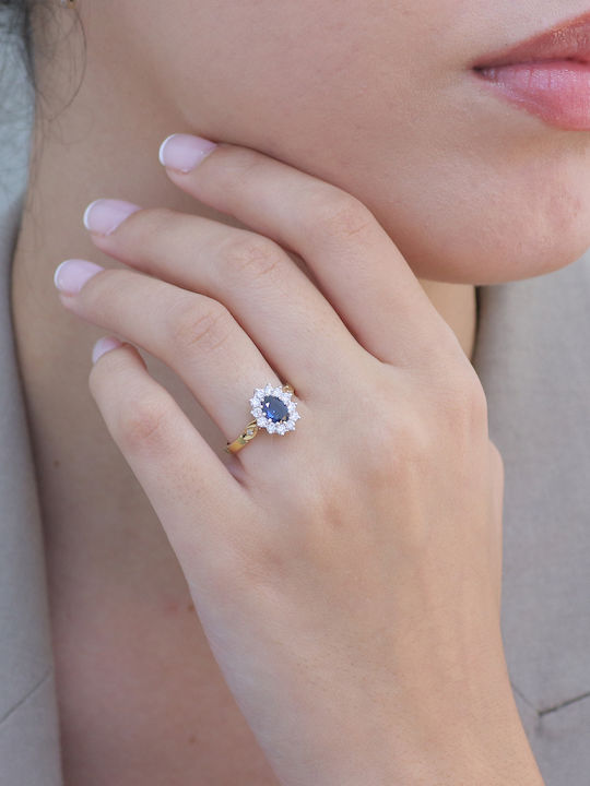 Femeie Inel cu Diamant din Aur alb 18K