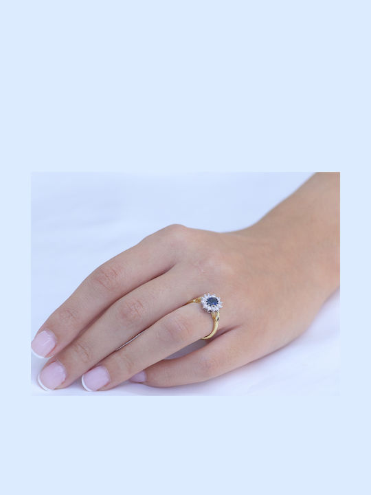 Femeie Inel cu Diamant din Aur alb 18K