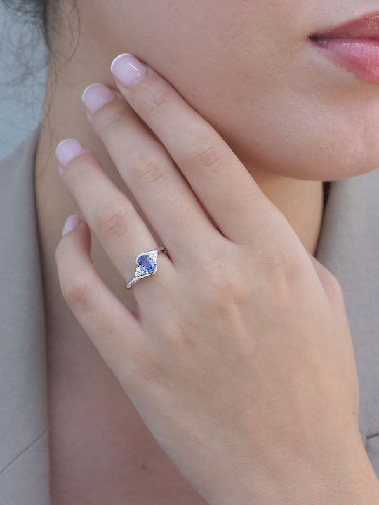 Damen Ring mit Diamant aus Weißgold 18K