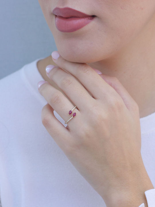 Дамски Пръстен с Диамант от Злато 18K