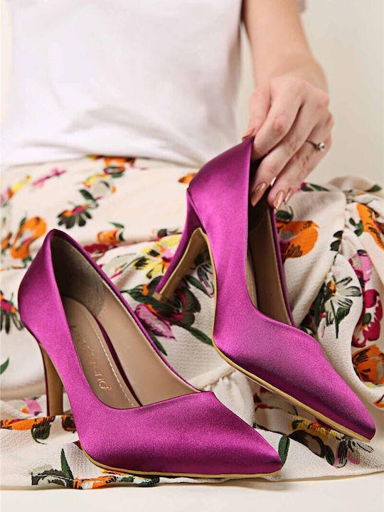 Pantofi Cu Toc Satin Violet