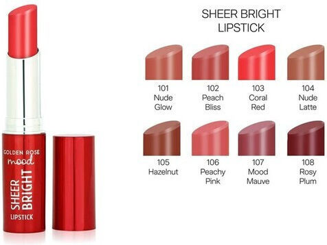 Golden Rose Long Lasting Pencil Lipstick Sheer 108 Rosy Plum 3.3gr