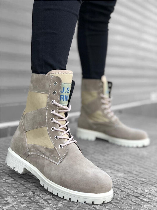 Suede Beige Men's Boots