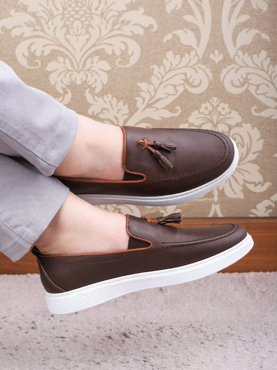 Leder Herren Mokassins in Braun Farbe