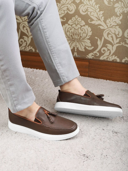 Leder Herren Mokassins in Braun Farbe