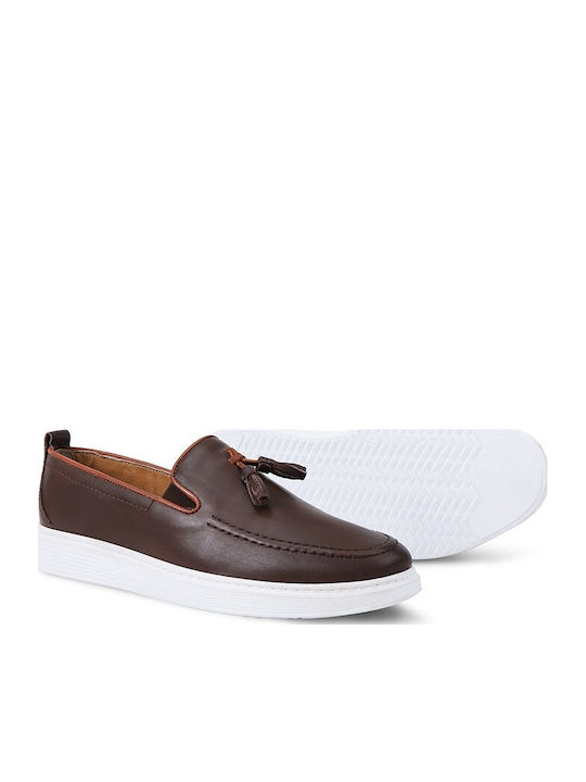 Leder Herren Mokassins in Braun Farbe