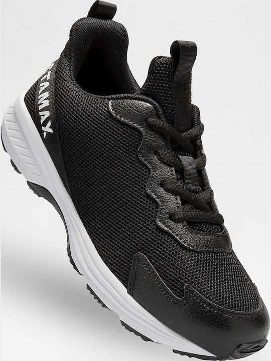Αθλητικά Παιδικά Παπούτσια Running με Κορδόνια Μαύρα