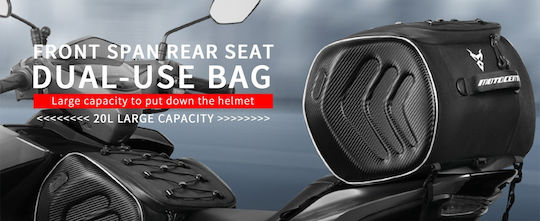 Motocentric Mc-0135-a Red Motorcycle Front Seat Bag Rear Seat Mountable Waterproof Reflective Motorcycle Tail 22l Dual Use Eva Composite Shell