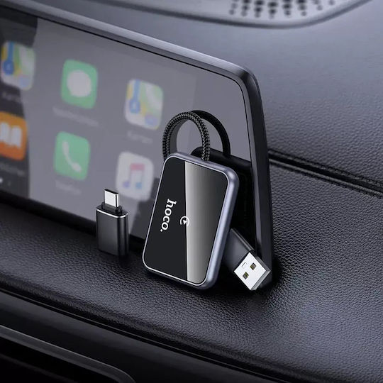 Adaptor Wireless Carplay Usb A Usb C Hoco Hu1 – Negru