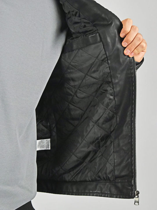 Synthetic Leather Black Jacket