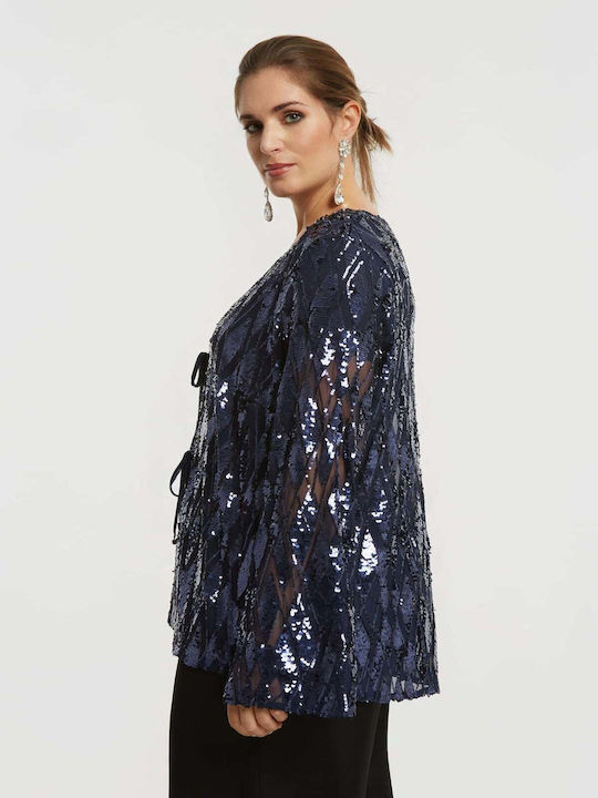 Long Women's Cardigan Blue