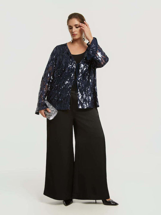 Long Women's Cardigan Blue