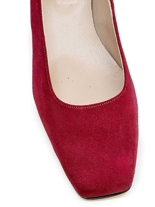 Leather Pointed Toe Burgundy Medium Heels