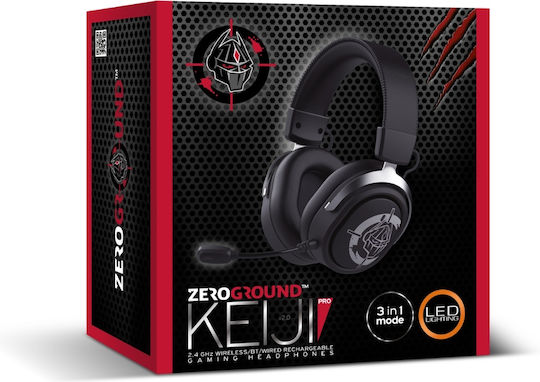 Zeroground HD-3900WG Keiji Pro v2.0 Ασύρματο Over Ear Gaming Headset με σύνδεση Bluetooth / USB