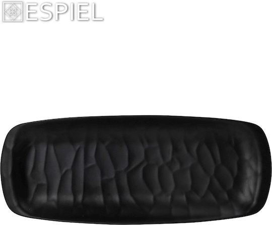 Espiel Wavy Matte Πιάτο Ρηχό Ορθογώνιο από Μελαμίνη Μαύρο 21x8.5cm 6τμχ Espiel Wavy Matte Πιάτο Ρηχό Ορθογώνιο από Μελαμίνη Μαύρο 21x8.5cm 6τμχ
