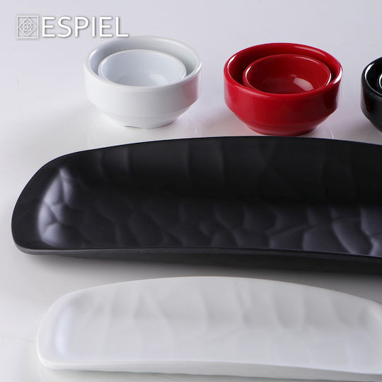Espiel Wavy Plate Shallow Rectangular Black 26.5x11cm 2pcs
