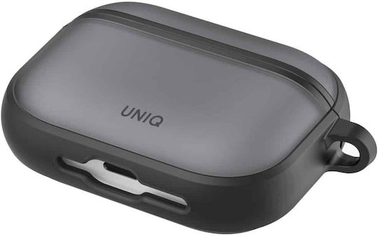 Uniq Θήκη Σιλικόνης / Πλαστική με Γάντζο σε Γκρι χρώμα για Apple AirPods Pro