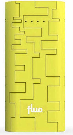 Fluo Energy Block Power Bank 10400mAh με 2 Θύρες USB-A Κίτρινο