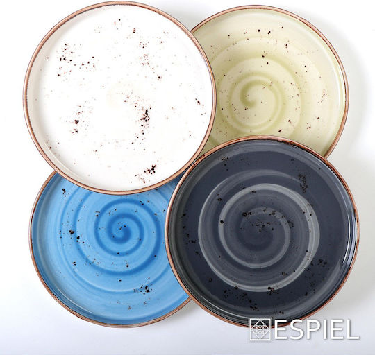 Espiel Terra Grey Serving Plate Shallow Gray with Diameter 26cm 6 Pieces