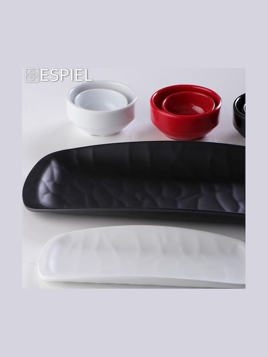 Espiel Wavy Plate Shallow Rectangular Black 33.5x13.5cm 2pcs