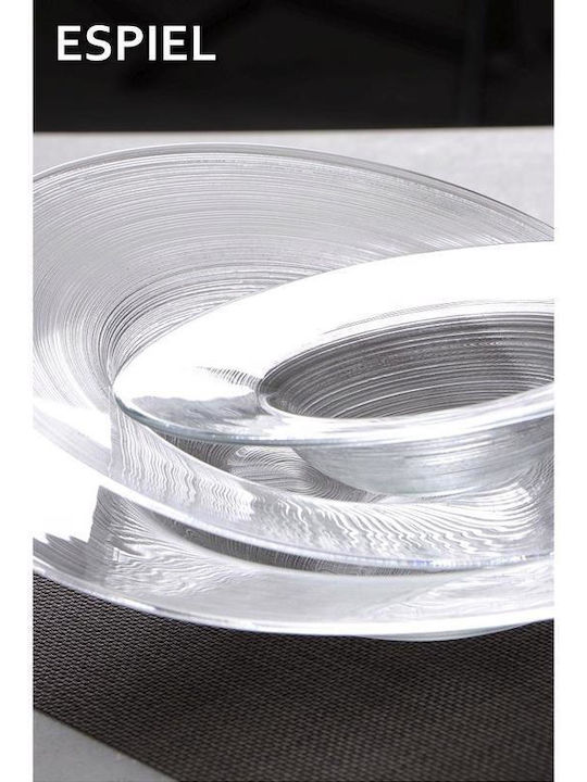 Espiel ''circle'' Plate Pasta Glass Transparent with Diameter 24.5cm 6pcs