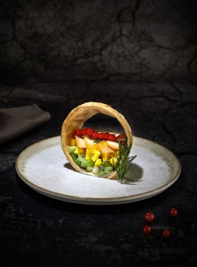 By Bone Plate Shallow made of Porcelain Yellow with Diameter 28cm 6pcs