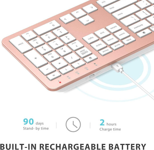 iClever IC-GK08 Wireless Bluetooth Keyboard & Mouse Set English US Pink