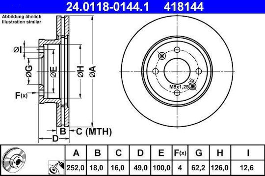 Hyundai I10 Ia Ate 24011801441 Bremsscheibe