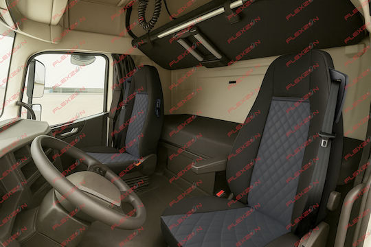Комплект Калъфи За Камион 2 Бр Volvo Fh 2013+ Черна Еко Кожа