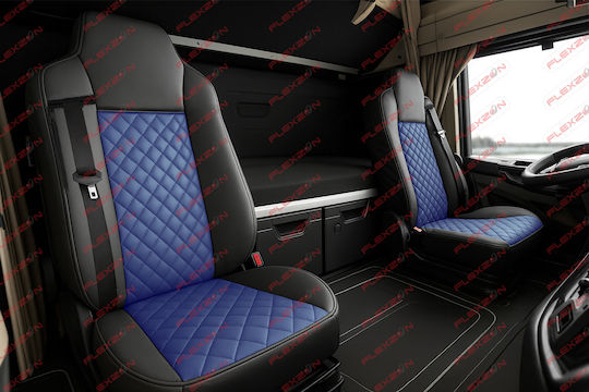 Комплект Калъфи За Камион 2 Бр Iveco Stralis S-way 2021 Червено Еко Кожа