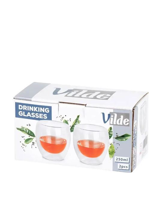 Vilde Set of Cups Espresso Glass White 280ml 2pcs