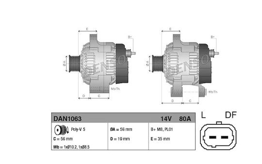 Алтернатор Citroen Berlingo Mf Denso Dan1063