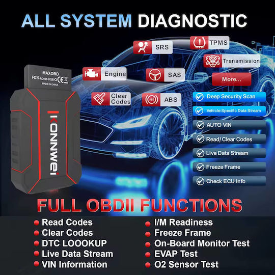Διαγνωστικό Αυτοκινήτου OBD 2 με Bluetooth