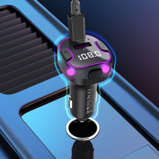 Earldom FM Transmitter Αυτοκινήτου Et-m99 με Bluetooth / Type-C / USB