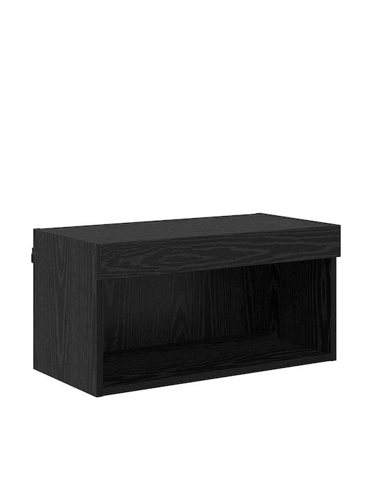 Living Room TV Unit with Showcase & Lighting Black Beech L30xW28.5xH30cm