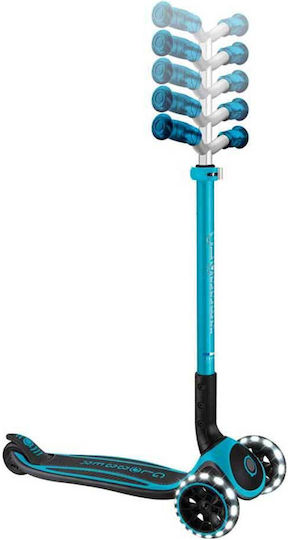 Globber Детско Тротинетка Сгъваема Ace Lights с Три Колела с LED Осветление за 4+ Години Тюркоазена