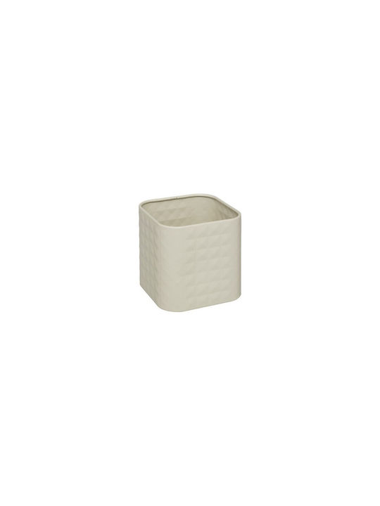 Metal Storage Box Bamboo Lid 2 Colors 11.4 X 11.4 X 12.6cm