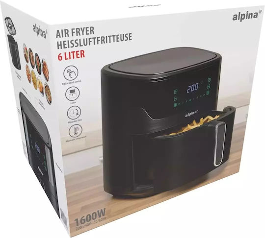 Alpina Air Fryer 6.5lt Μαύρο