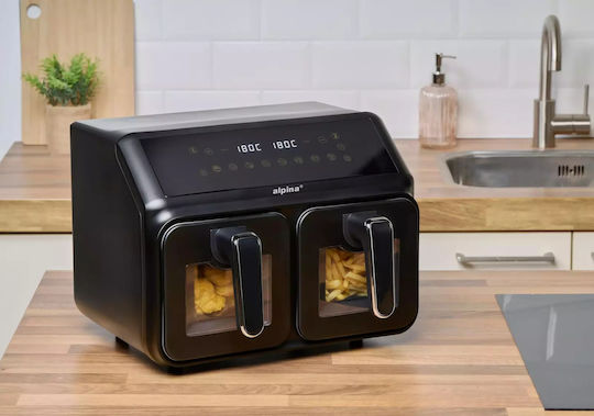 Alpina Air Fryer with Wi-Fi & Double Detachable Bucket 8lt Black