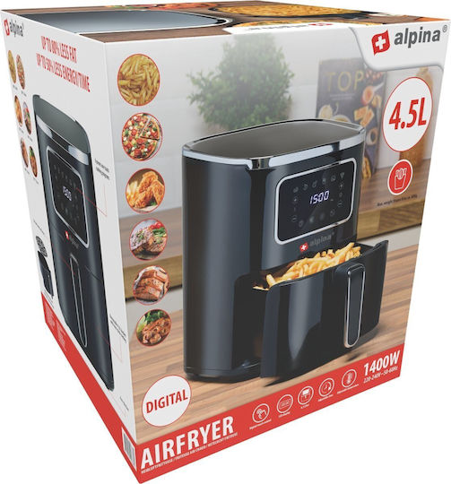 Alpina Air Fryer 4.5lt Μαύρο