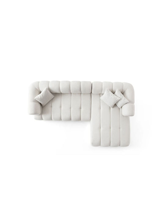 Petra Γωνιακός Καναπές με Δεξιά Γωνία Λευκό 280x90x70εκ.