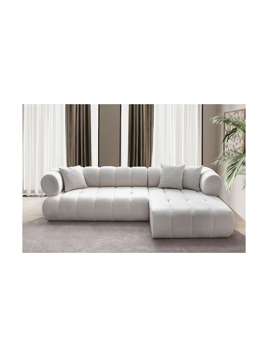 Petra Γωνιακός Καναπές με Δεξιά Γωνία Λευκό 280x90x70εκ.