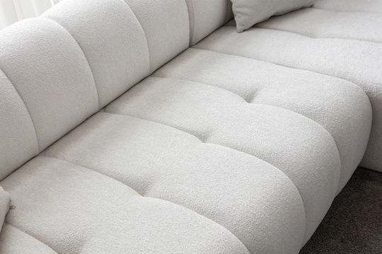 Petra Γωνιακός Καναπές με Δεξιά Γωνία Λευκό 280x90x70εκ.