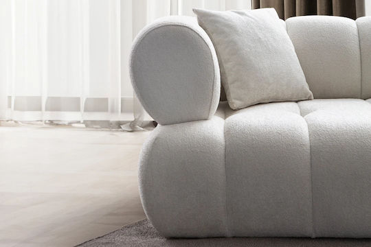 Petra Γωνιακός Καναπές με Δεξιά Γωνία Λευκό 280x90x70εκ.