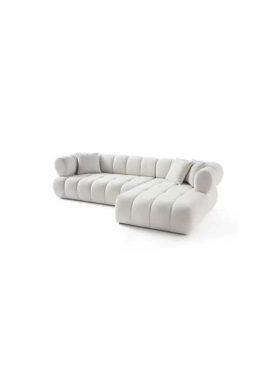 Petra Γωνιακός Καναπές με Δεξιά Γωνία Λευκό 280x90x70εκ.