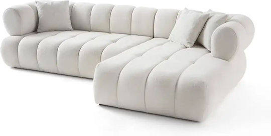 Petra Γωνιακός Καναπές με Δεξιά Γωνία Λευκό 280x90x70εκ.