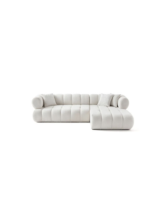 Petra Γωνιακός Καναπές με Δεξιά Γωνία Λευκό 280x90x70εκ.