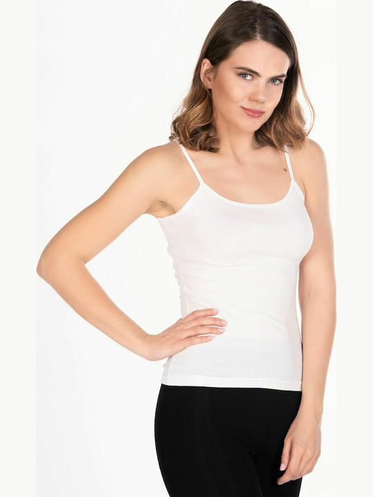 Women's Cotton T-Shirt with Spaghetti Strap White